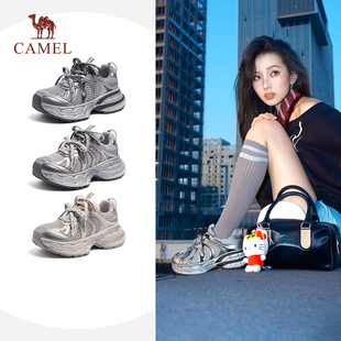 骆驼银月2代女鞋 加绒运动休闲鞋 老爹鞋 新款 2025冬季 迪丽热巴同款