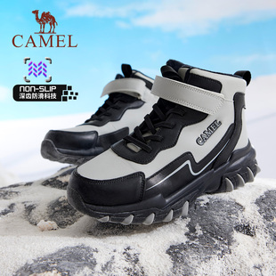 骆驼童鞋男童棉鞋冬季2025新款运动防滑加绒女童登山鞋儿童雪地靴