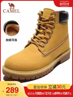 Camel outdoor rhubarb boots autumn new casual waterproof boots 6 inch men's and women's Martin boots