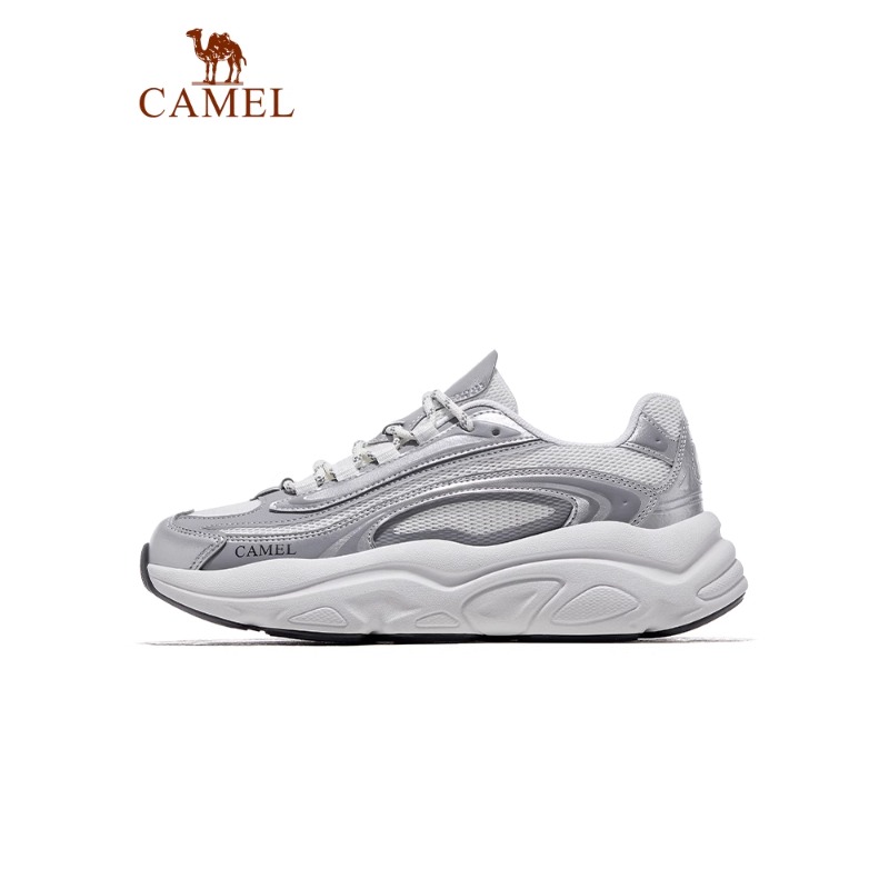 骆驼休闲女鞋银色老爹鞋运动鞋