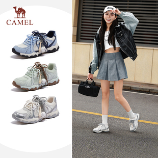 【沈月同款】骆驼轻云德训鞋女鞋2026春新款情侣运动鞋透气网面鞋