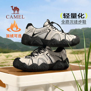 户外徒步运动鞋 新款 加绒保暖休闲老爹丑萌女 男2025冬季 骆驼登山鞋