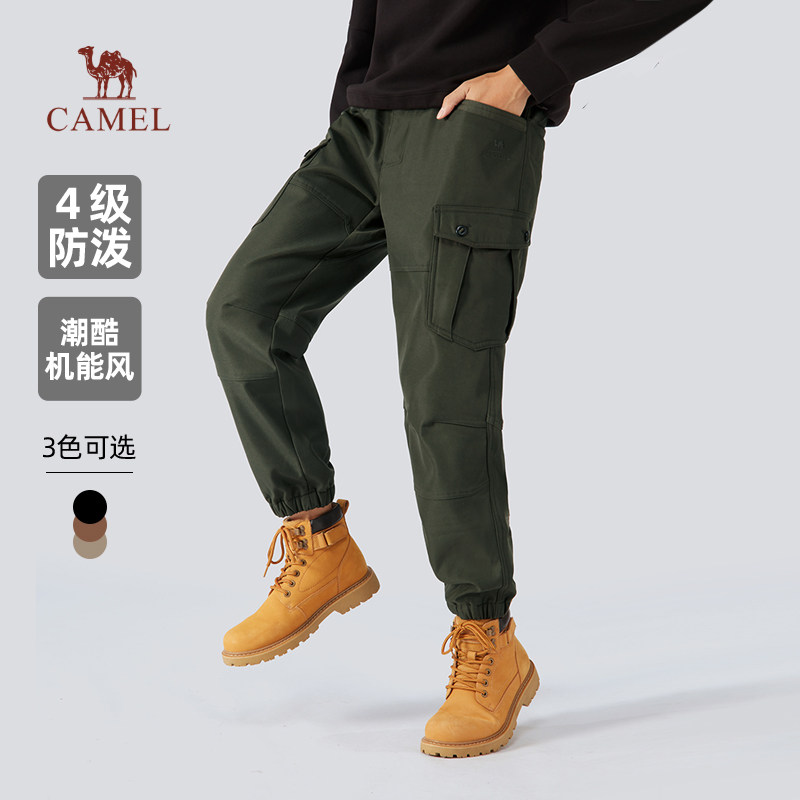 骆驼男装工装裤子男秋冬季2025加绒加厚宽松束脚运动休闲长裤