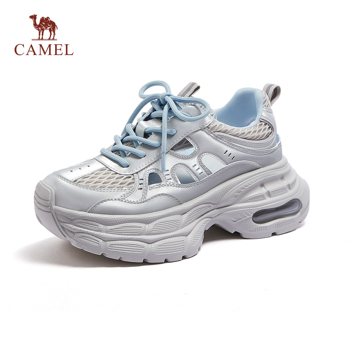 骆驼女鞋2026春季新款厚底老爹鞋百搭运动鞋炫酷通勤休闲鞋