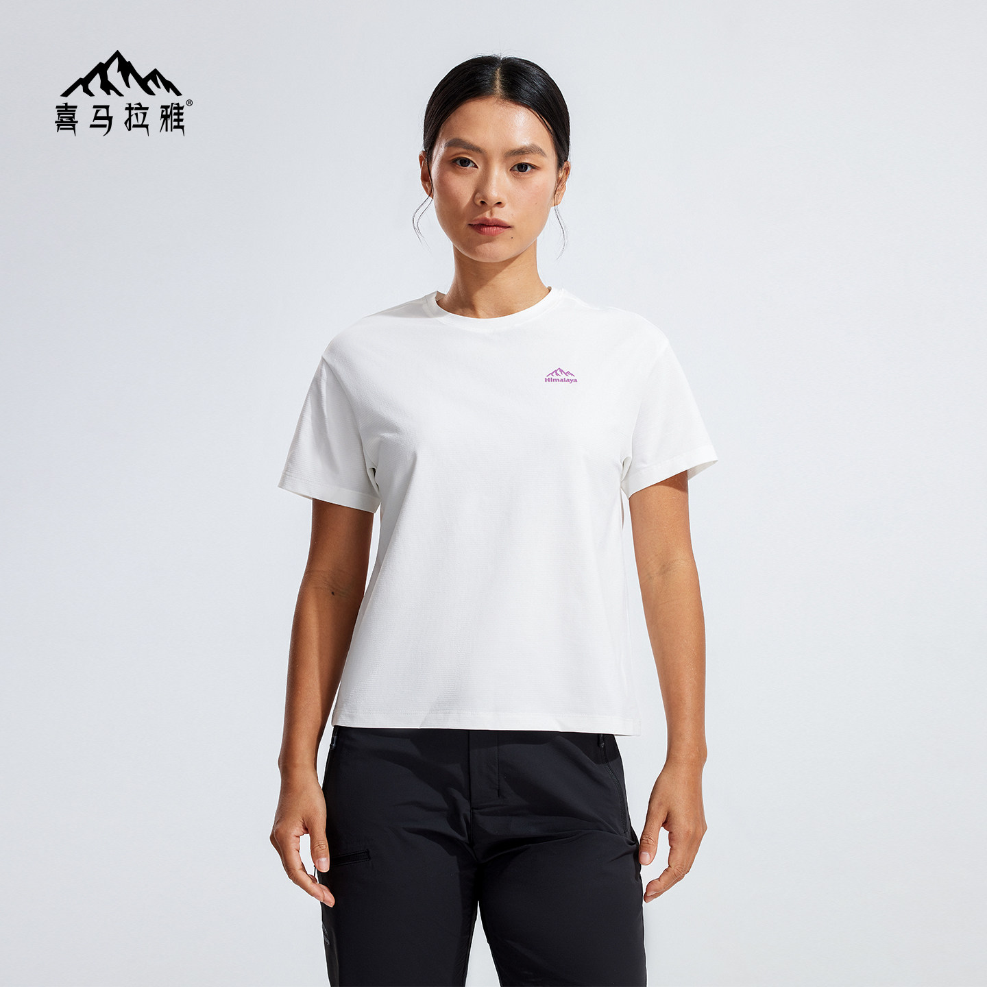 喜马拉雅短袖女吸湿速干T恤2026新款夏季透气休闲运动圆领上衣女