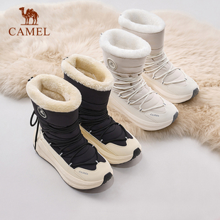 骆驼户外热雪2.0雪地靴2025冬季女鞋加绒保暖防水棉鞋厚底增高鞋