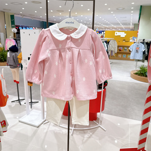 land女宝甜美可爱套装 25秋裙式 Happy 韩国代购 子两件套 上衣 裤