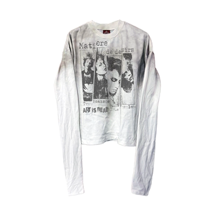打底衫 原创小众水洗做旧喷脏朋克人像印花圆领长袖 男女 25AW DETW