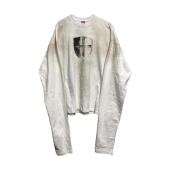 打底衫 DETW 男女Tee 喷脏水洗白短宽boxy版 型基础圆领长袖 24AW 盾