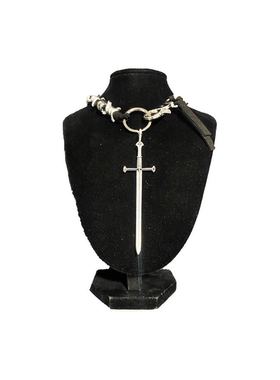 DETW 24SS周边剑客系列“纯手工”银饰牛皮绳小众真钛钢项链吊坠