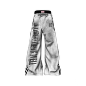 DETW 男女 复古街头宽松卫裤 25AW 原创水洗双腰拳击织带直筒A字