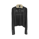 25AW Polo衫 原创小众毛领拼接设计感修身 长袖 上衣男女 短款 DETW