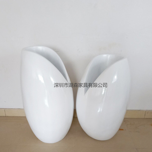 创意蛋壳落地花盆酒店玻璃钢摆件美陈绿植花器办公楼大厅装饰花瓶