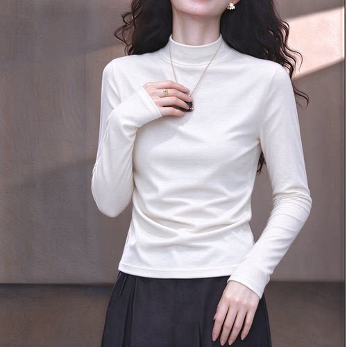 小立领长袖秋季新款打底衫上衣女