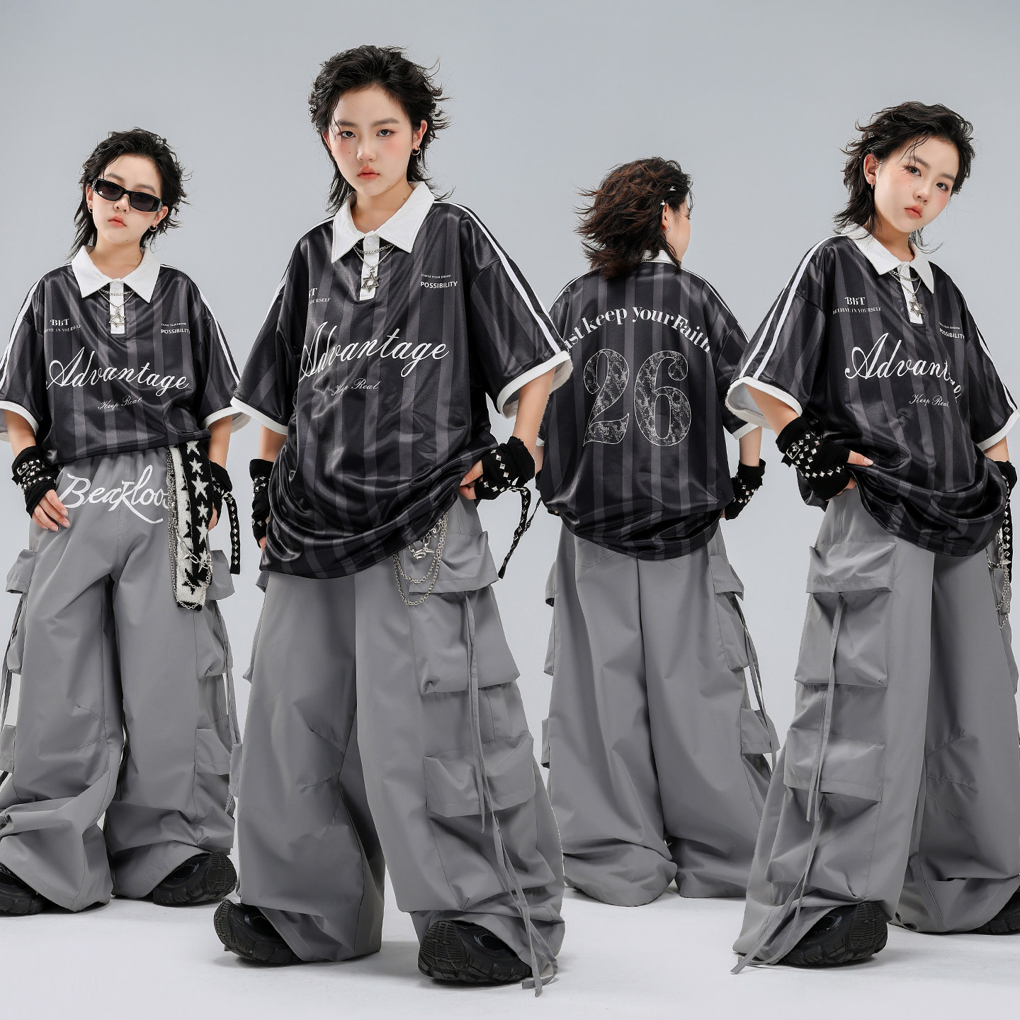 街舞儿童潮服男童嘻哈演出hiphop新款套装爵士舞幼儿炸街表演服装