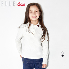 纯色长袖 中大儿童上衣 翻领T恤洋气保罗衫 Kids童装 ELLE 女童POLO衫
