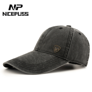 NP长檐帽子男款中老年爸爸鸭舌帽男士高端品牌遮阳帽长帽檐棒球帽