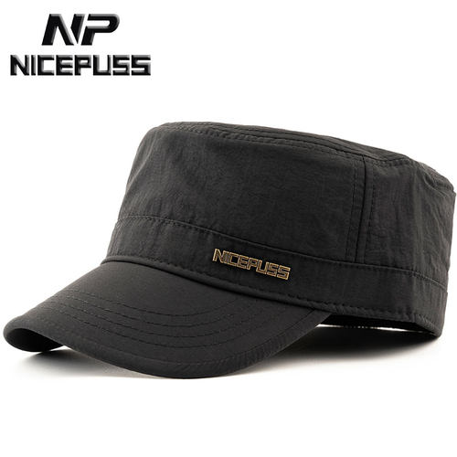 NicePuss帽子男夏季平顶帽后封口