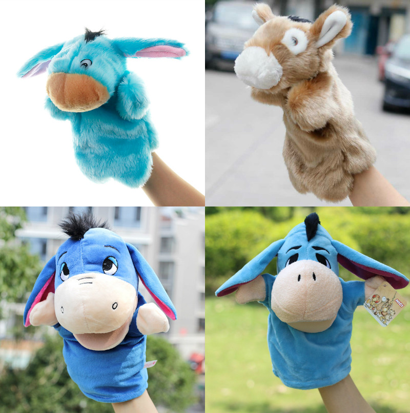 张嘴动物手偶小毛驴毛绒玩具讲故事亲子手套安抚玩偶表演娃娃公仔