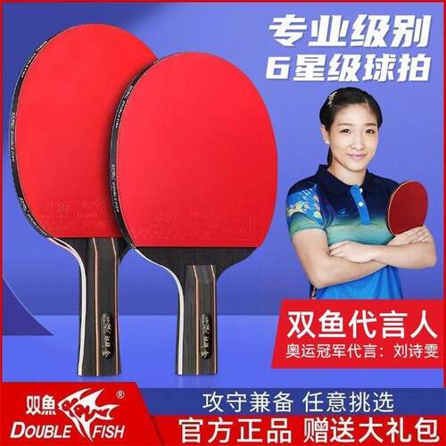 双鱼正品高弹训练乒乓球拍双拍