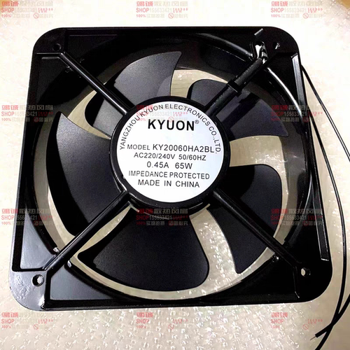 全新KYUON KY20060HA2BL AC220/240V 0.45A 65W 20cm交流散热风扇