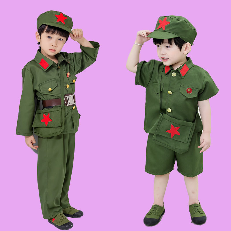 儿童小红军宝宝套装服装
