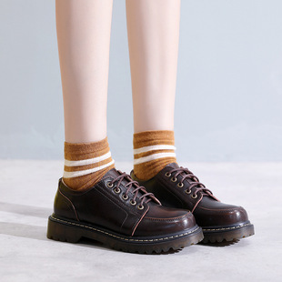 美足动力小皮鞋女英伦风复古配裙子2026新款单鞋黑色日系jk鞋子