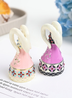 珐琅彩天鹅摆件创意家居饰品