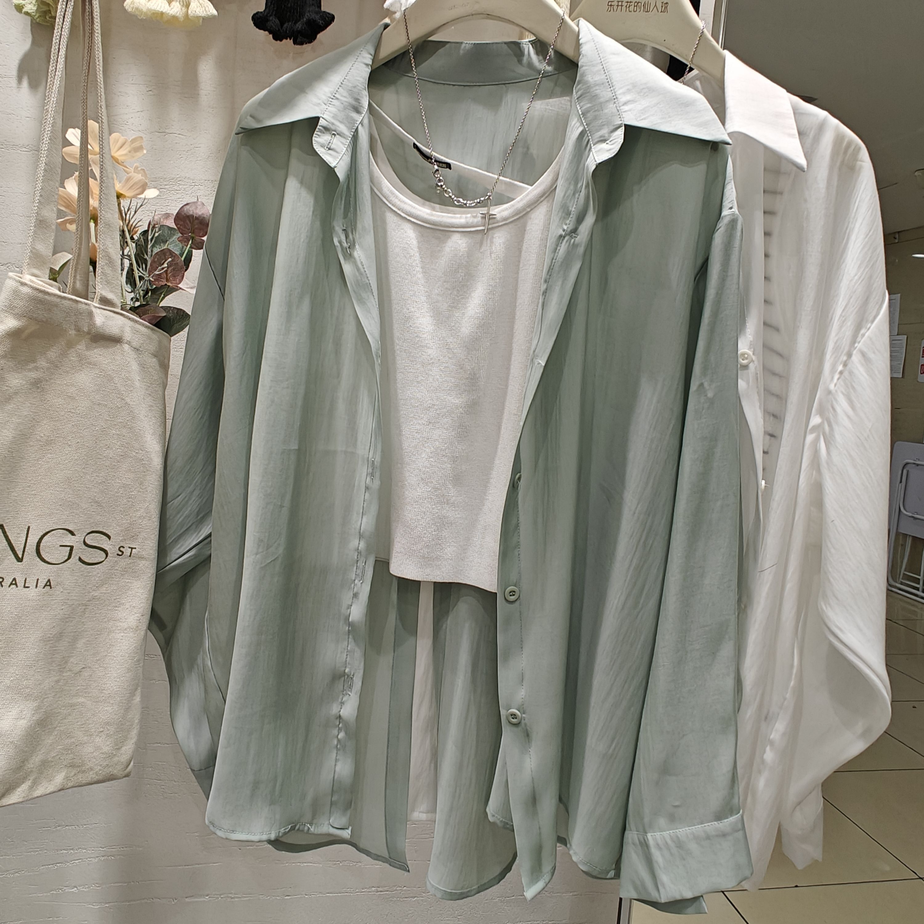 防晒衬衫长袖开叉高级感休闲