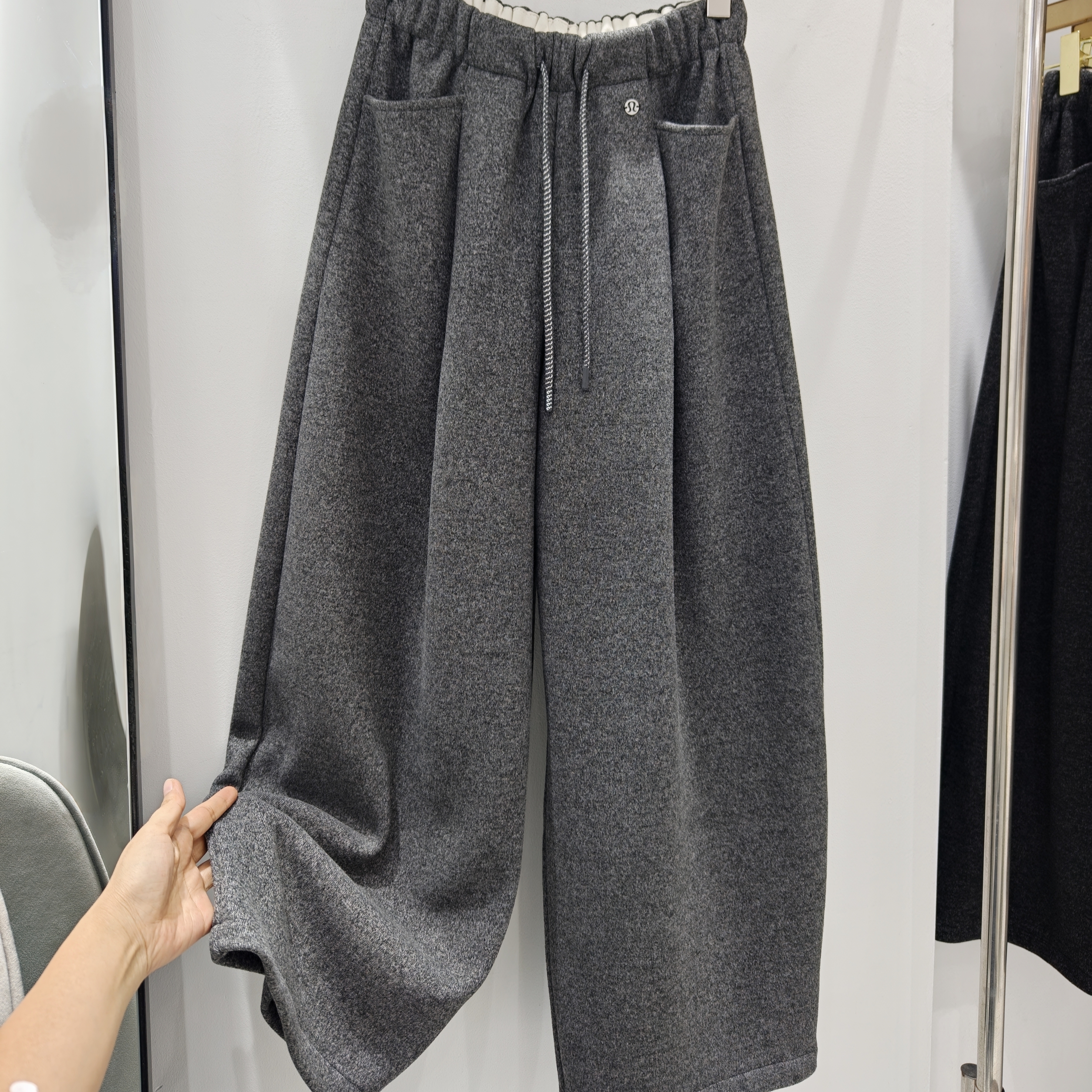 加厚弯刀裤阔腿裤女宽松休闲长裤