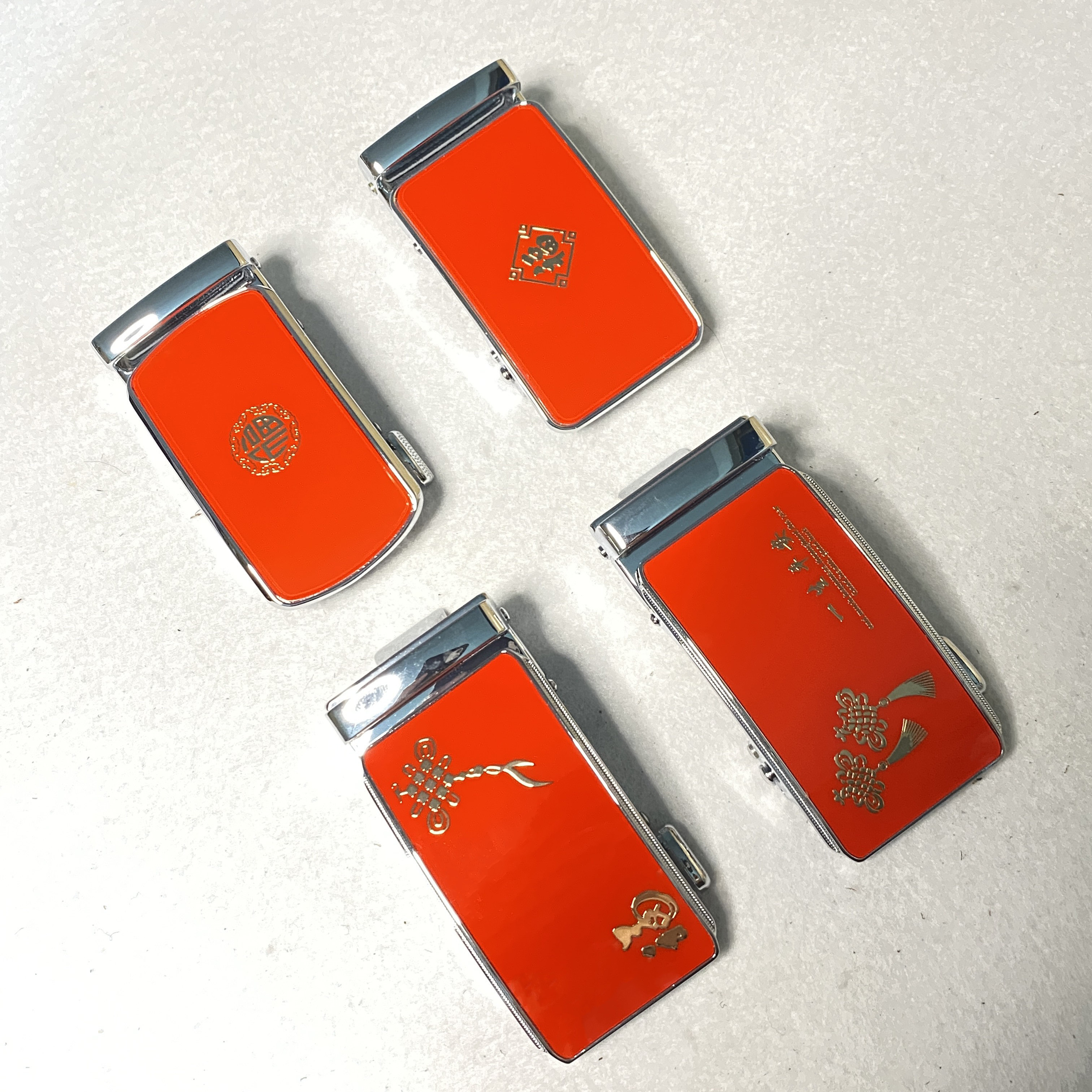 高品男士自动扣皮带扣头红色福字装饰本命年结婚喜庆腰带配件