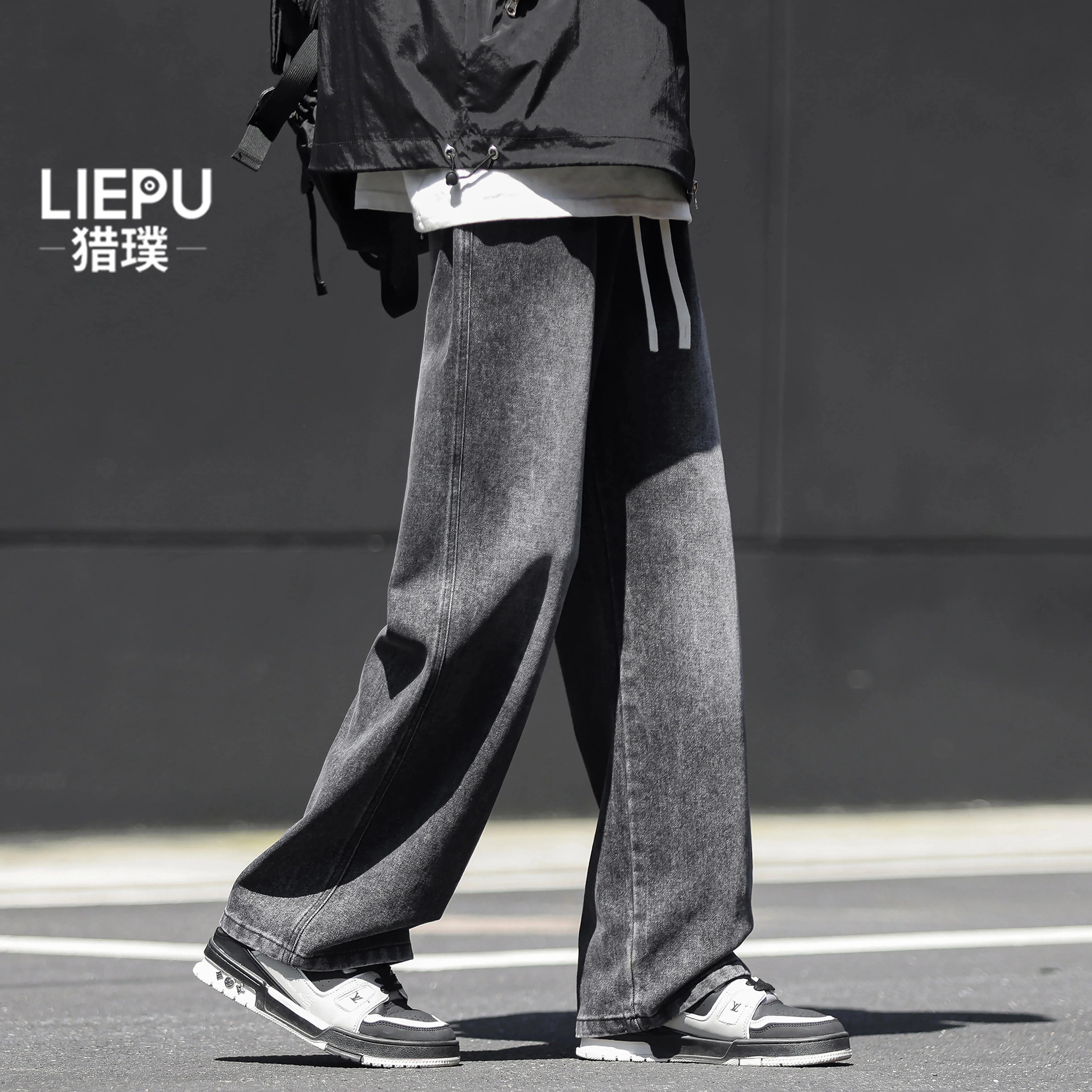 thumbnail for Hunting Pu Pants Men's Straight Pants Men's Loose 2026 New Scimitar Summer American Jeans Teen Pants