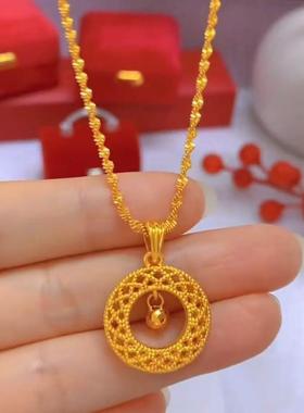 花丝网格项链铜水波链女转运珠