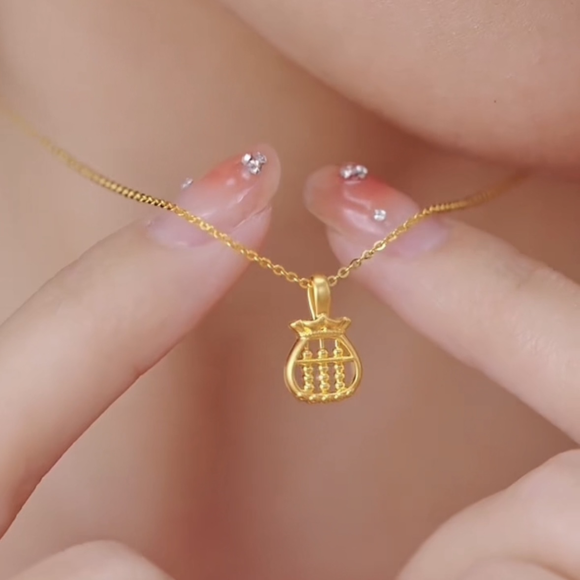如意算盘福袋项链钛钢十字链女