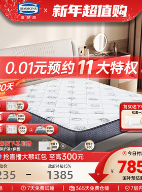 美国Simmons席梦思官方旗舰店独立袋装弹簧床垫银离子1.8m米 瑞禧