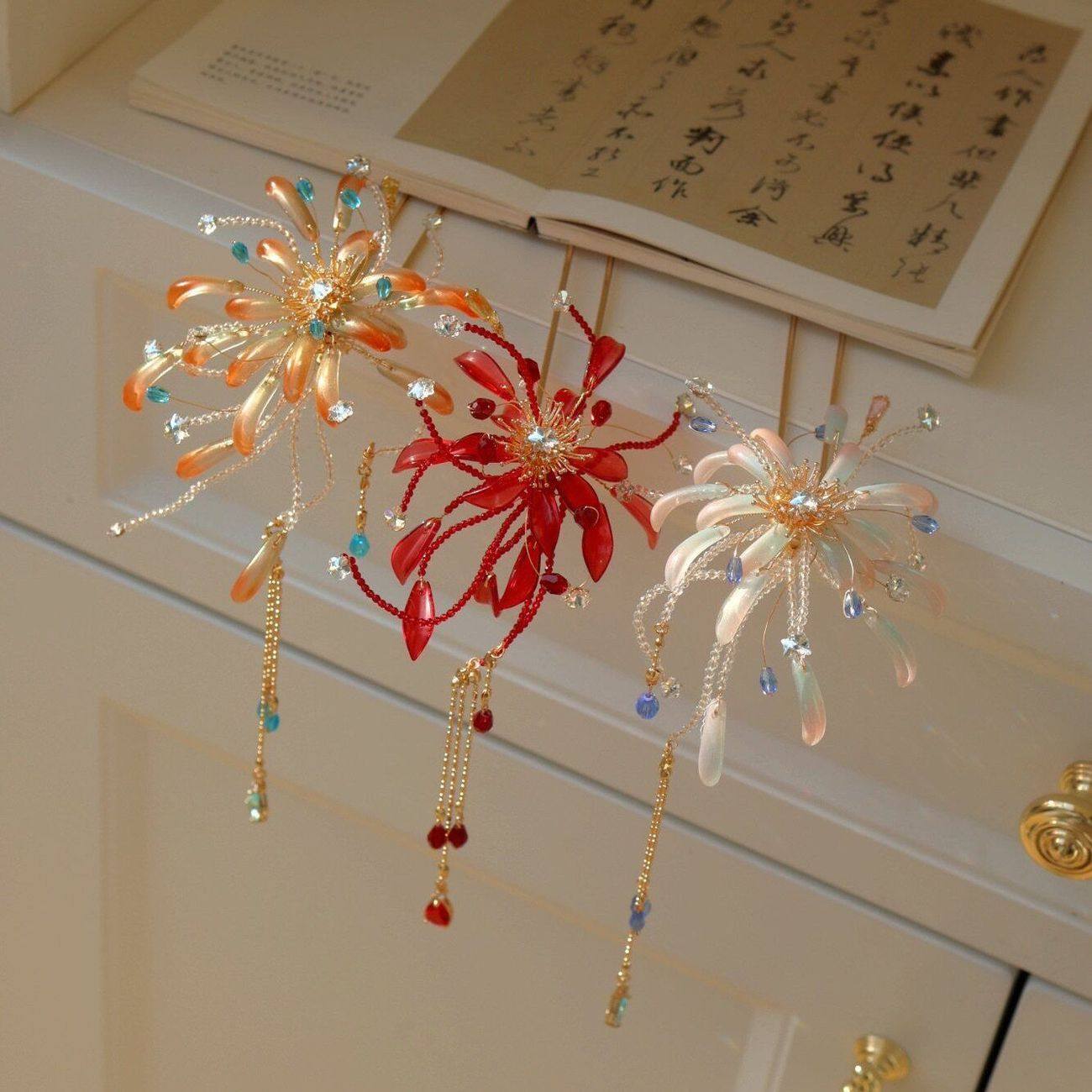 流萤烟花发饰簪花百搭过年氛围感流苏发夹发钗汉服古新中式风配饰,饰品/流行首饰/时尚饰品新,发饰,淘宝优惠券,粉丝福利购,淘宝优惠卷