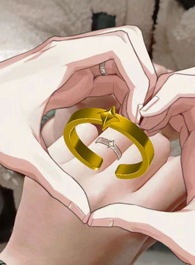 光与夜之恋夏鸣星同款陪伴系统告白芒星戒指cos同人小众设计指环