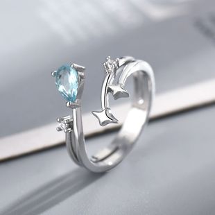 光与夜之恋同款齐司礼开口蓝锆石戒指游戏周边饰品原创设计婚戒