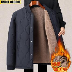 外套中老年人棉袄爷爷保暖棉衣服男 棉衣爸爸冬装 冬季 加绒加厚男士