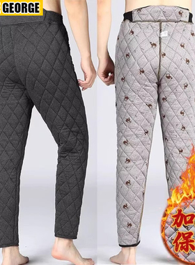爸爸加厚棉裤男款中老年打底保暖裤老人居家棉裤爷爷贴身冬装裤子