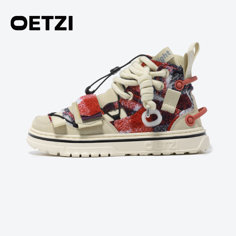 OETZI女鞋秋冬机能风高帮鞋厚底超轻大头丑鞋情侣休闲板鞋