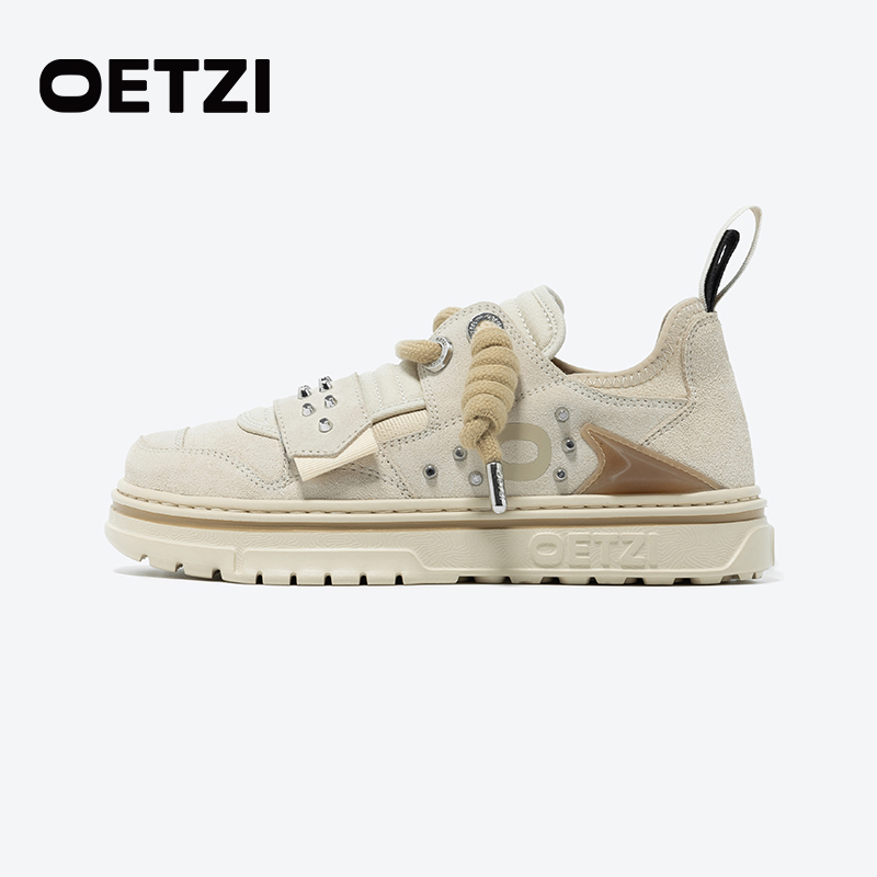 休闲板鞋铆钉OETZI单鞋厚底