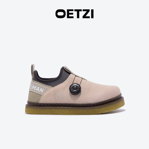 OETZI冰人反绒皮女一脚蹬豆豆鞋