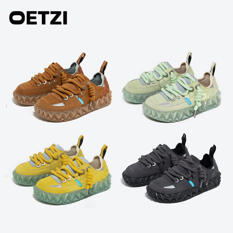 oetzi潮牌厚底绒面休闲板鞋
