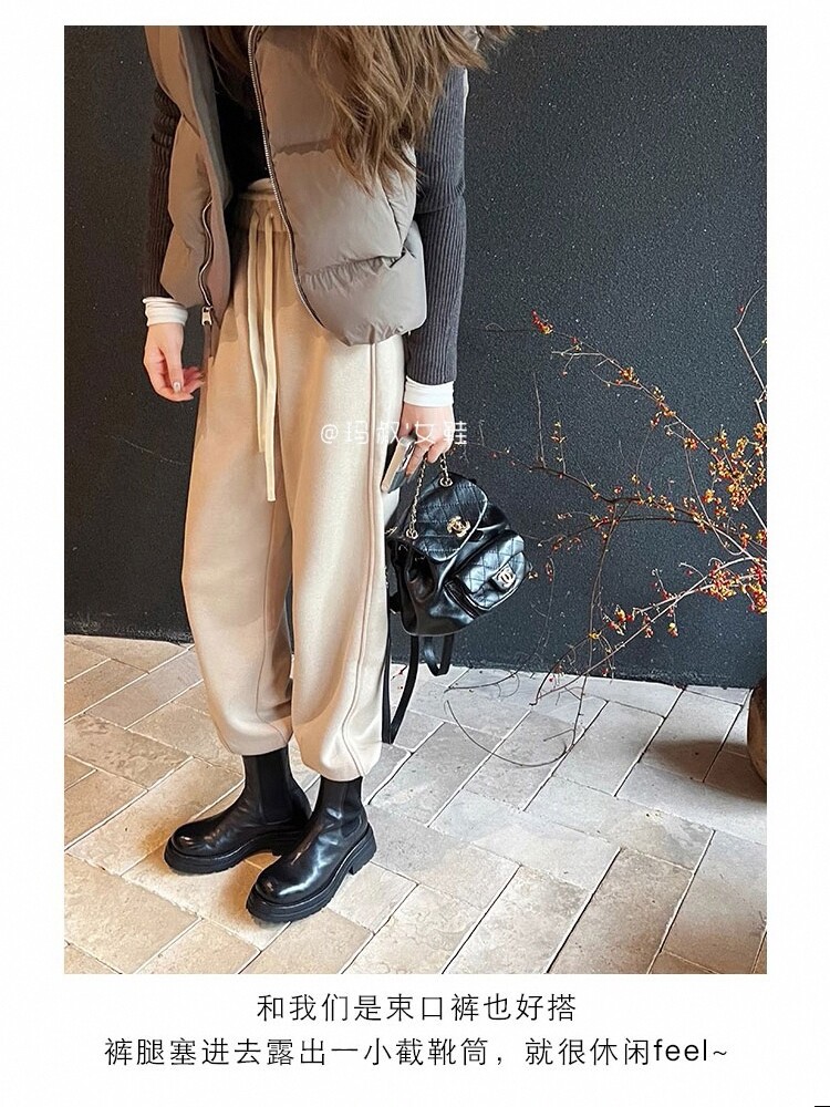 PLATFORM BOOTS FEMALE GENUINE LEATHER VINTAGE ROUND TOE BRITISH CHIMNEY CHELSEA BOOTS MEDIUM SKINNY BOOTS AUTUMN AND WINTER MARTIN BOOTS