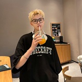 2024夏季印花男宽松T恤短袖B213-8059-P25控49，男装T恤，星座617A-4