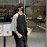 2024夏季钢字母拼接男街头宽松短袖T恤B213-8139-P38控58，男装T恤，星座617A-4