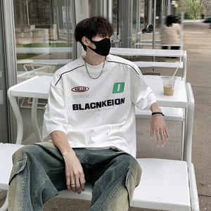 夏季赛车风格体恤男oversize休闲宽松短袖t恤B213-8136-P38控58图片