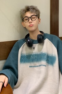 2024秋冬拼接撞色毛衣男字母钢印印花针织衫 B213-8077-P70控88图片