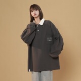 2024拼接翻领卫衣女口袋刺绣POLO杉B213-8067-P48控68，女装卫衣/绒衫，星座617A-4